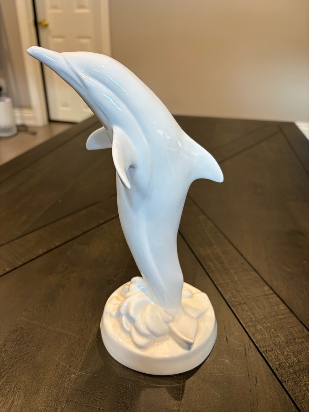 Royal Doulton Glossy White Dolphin Figurine - The Leap (signed)